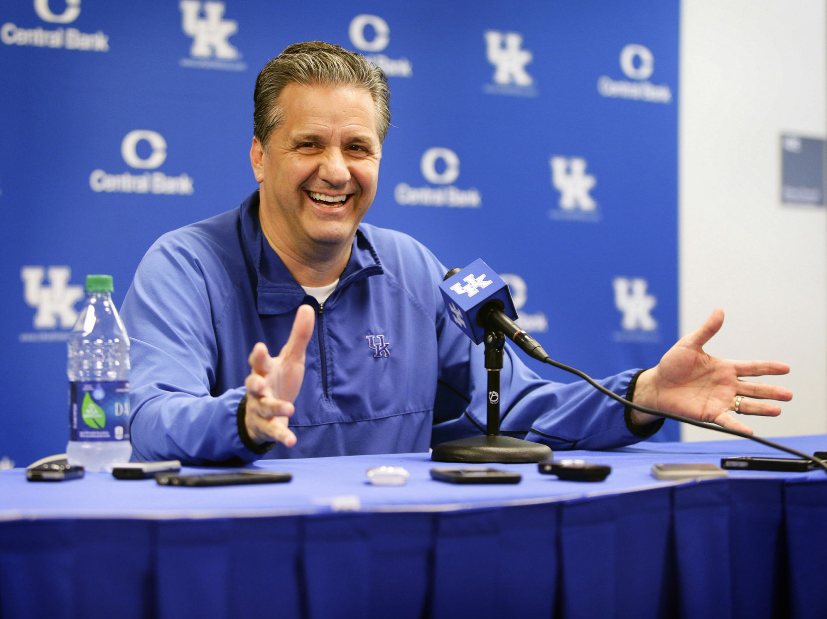 Kentucky basketball coach John Calipari talks to the media on May 11, 2016, in Lexington, Ky.